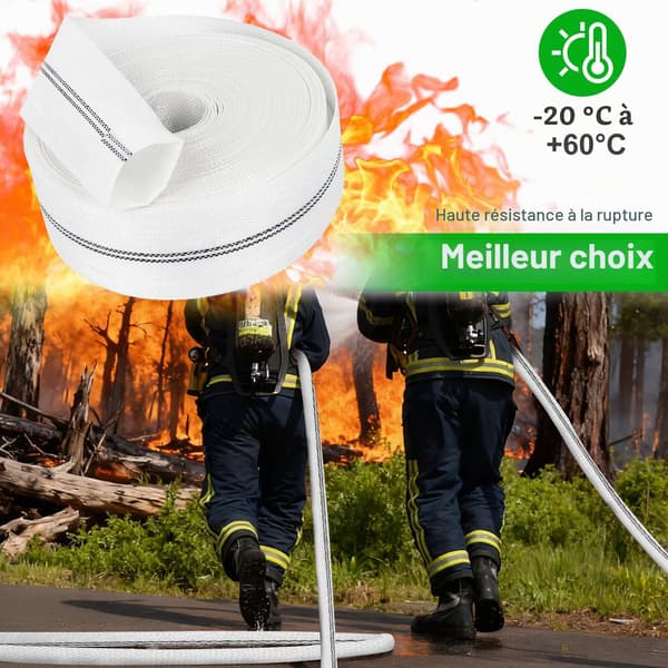 32 mm (1-1/4 tum) platt utloppsslang, 10 m, med 2 rostfria klämmor, för dränkbara pumpar, damm, pool och brunn