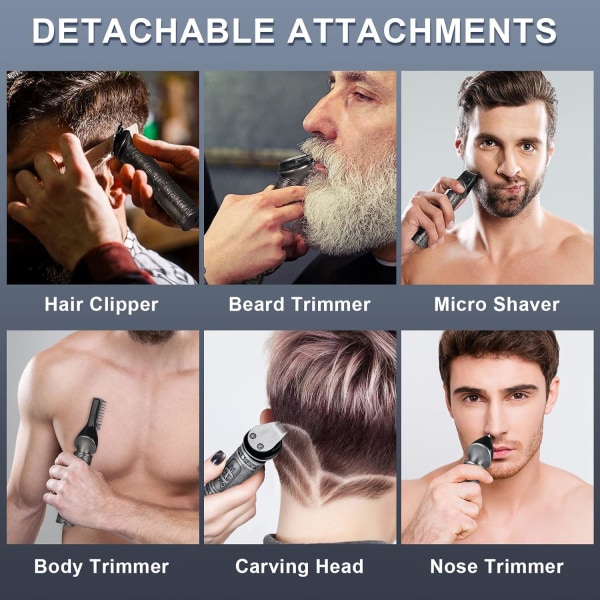 Nenä- ja partaleikkuri 6 in 1 partaleikkuri Ammattimainen hiusleikkuri miehille T-terällä parranajokoneella Bald Haircut Kit 0 mm vartaloleikkuri tarkkuusleikkuri