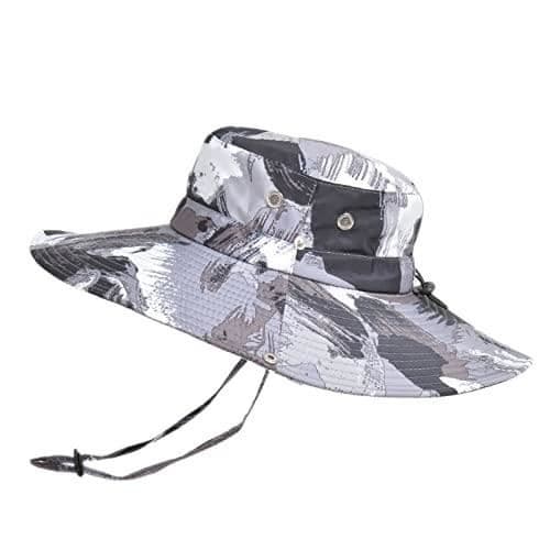 Kamouflagemönstrad bucket hat för män och kvinnor med UV-skydd - För vandring utomhus