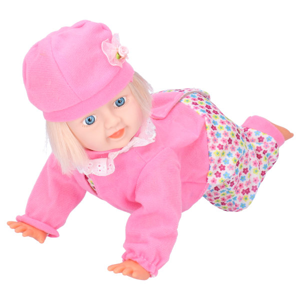 Elävä söpö baby sähköinen älykäs naurava ryömivä nukke simulaatio lasten lelu 11,5 tuumaa L-tyttö