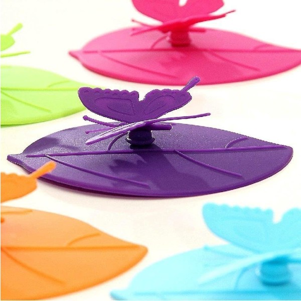 6-delt silikonkoppdekselsett, 104mm*124mm, lyse farger, sommerfugldesign - vanntett og støvtett