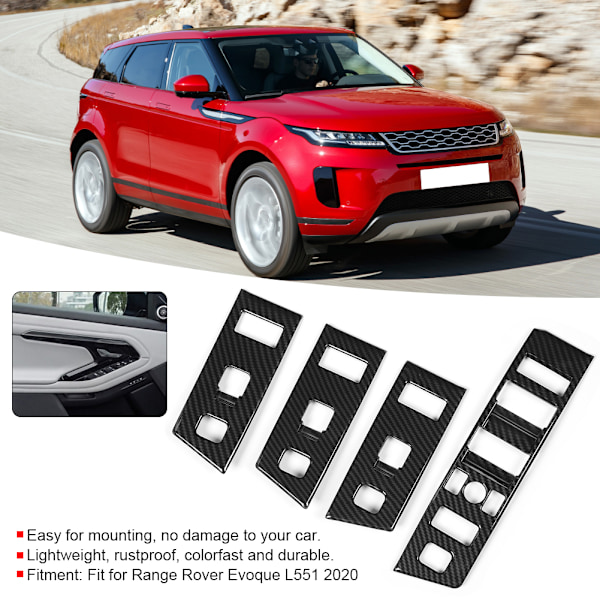 4 stk. Carbonfiber-Style Vinduekontaktpanel Dækslet Trim Passer til Range Rover Evoque L551 2020