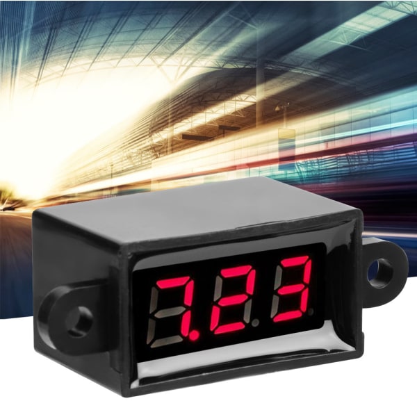 Digitalt voltmeter 0,28 tommer to-tråds DC 3,0-30V LED-skjerm spenningsmåler vanntett (rød)