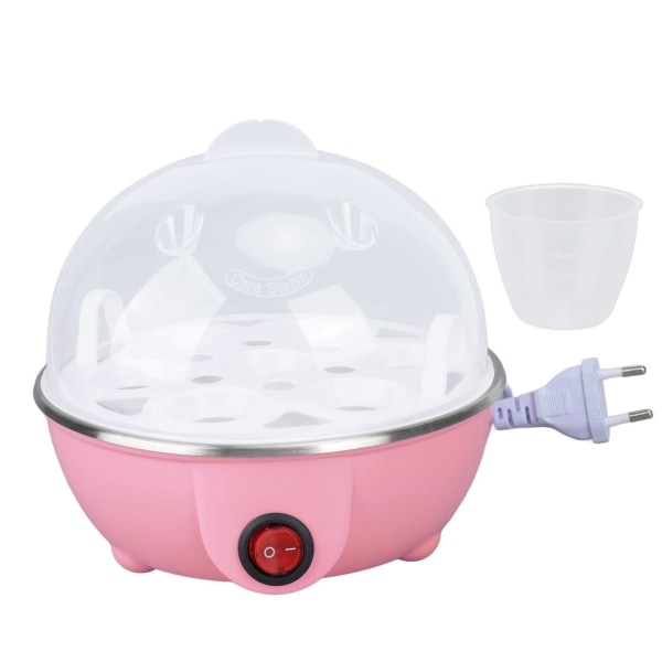 Kylling Eggekoker Lager Opptil 7 Store Kokte Egg Anti-Tørrkoking Automatisk Strøm Av Egg Poacher med Varmeplate EU Plugg 110V Rosa
