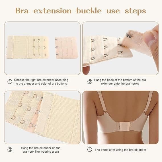 BH-forlænger - Uspecificeret - 6 stk. - 3 rækker - 2 hægter - Øget komfort