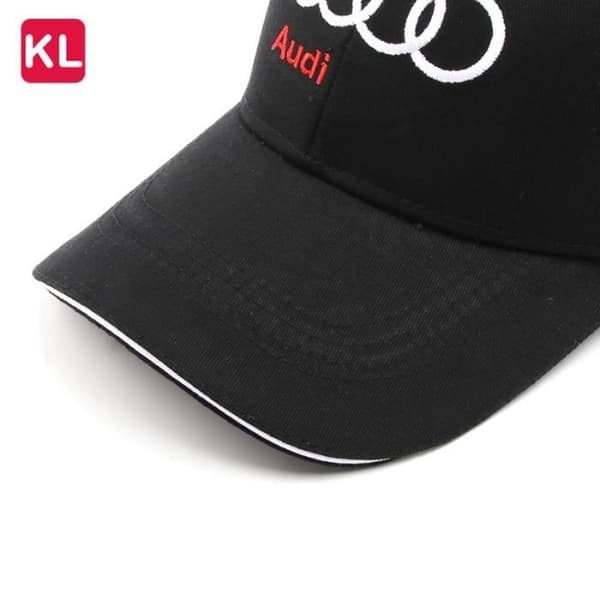 Sort - Broderet bil-baseballkasket solhat dekoration til A3 A4 A5 A6 A7 A8 Q2 Q3