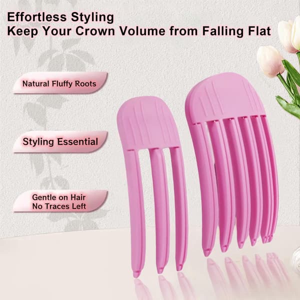 Fluffiga Lugg Locktänger 2-pack, Hårfästes Locktänger, Inga Märken Rotlyftande Klämmor, Unisex (Rosa, 2-pack)