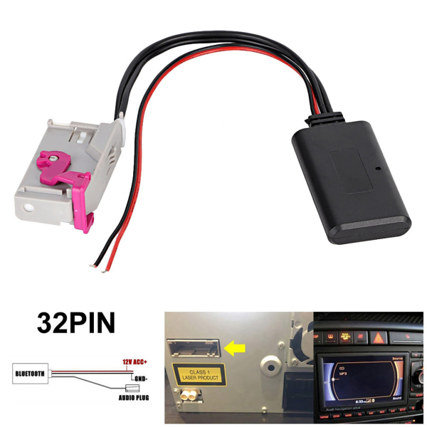 Bluetooth-autosarja-adapteri Audi A3 A4 A6 A8 TT R8 RNSE - 32-nastainen kaapeli