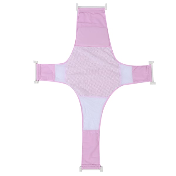 Halkskyddad badstol för nyfödda, spädbarnsbadstödmatta, justerbar babybadstödsele (rosa)