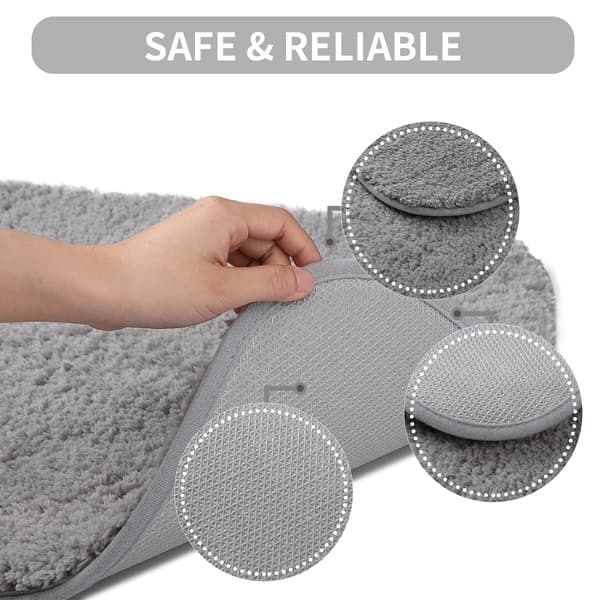 Luksuriøs badematte - Absorberende og maskinvaskbar, grå badematte 40x60cm, dusjmatte for baderomsgulv