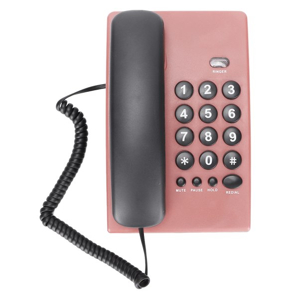 KXT504 Hemma, fast telefon, multi batterifri sladdtelefon med dubbla magnetiska lur för kontorshotell (rosa)