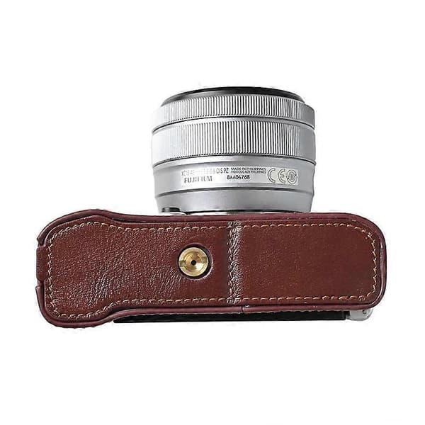 Case for Fujifilm X-M5 with Shoulder Strap, Genuine Leather, Protective Camera Cover - Coffee