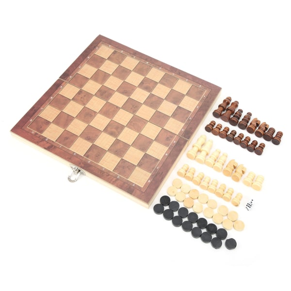 3-i-1 sjakk dam Gobang sammenleggbart sjakkbrett Bærbart interaktivt sjakkspillleker 24 x 24 cm / 9,4 x 9,4 tommer