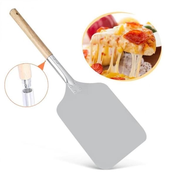 Pizzaspade - Profesjonell spade - Aluminium og tre - 66,5 cm - Overflate 30,5x30,5 cm