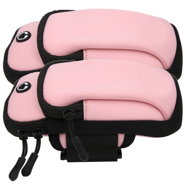 2 stk Vanntett stoff Mobiltelefon Arm Bag Lomme for fjellklatring Fitness Løping YogaPink