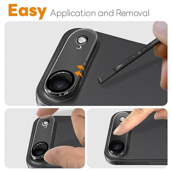 NORTHJO 2 pcs Camera Protector for iPhone 17 Air, Black Circles, 3D Full Coverage, Clear Tempered Glass