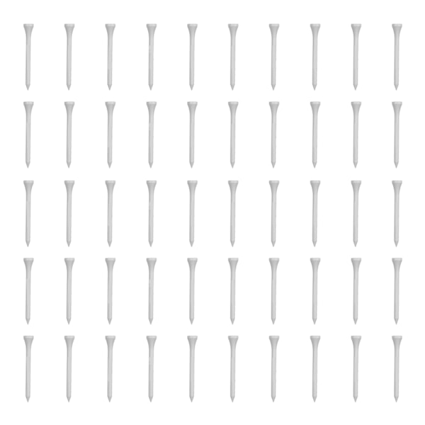 50 stk Golf Tee Holder Lønnetre Hvit Lang Ball Base Set Kit for Utendørs Sport 83mm / 3.27in