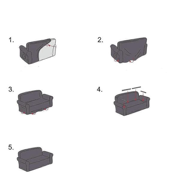 Strekkbart sofatrekk 2-seters sofatrekk elastisk for sofa med armlener