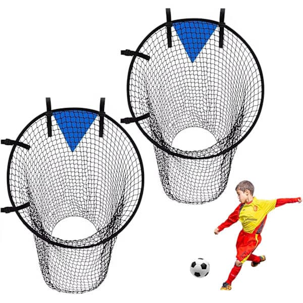 1-2-pak fodboldmålnet til skydetræning, bærbart fodboldmålnet til træning, foldbart fodboldmål, til have og park sort 2-pak Sort Black 2-pack