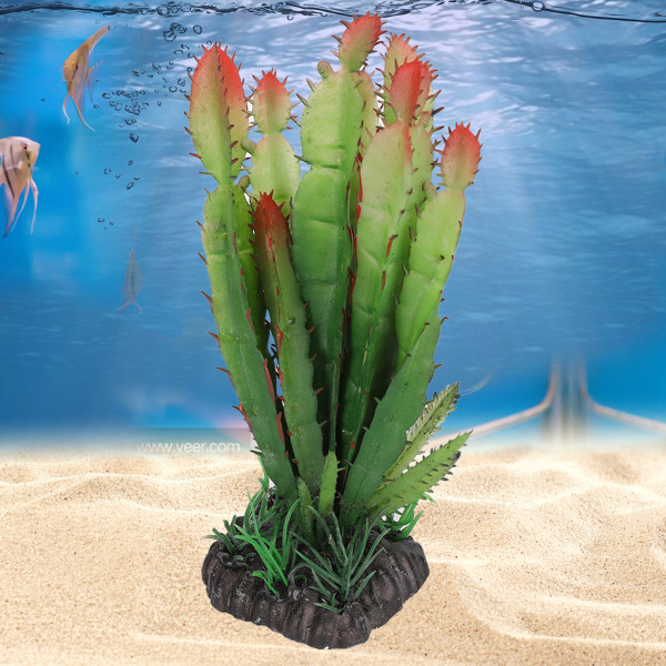 Simulering Plast Kaktus Plante Terrarium Krybdyr Levesteder Dekoration Hjem Indretning