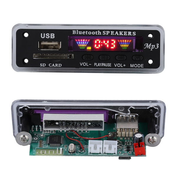 SDM01Bt U-DX Bluetooth 5.0 4 farger skjerm MP3 FM APE FLAC Decode Board Module (svart)