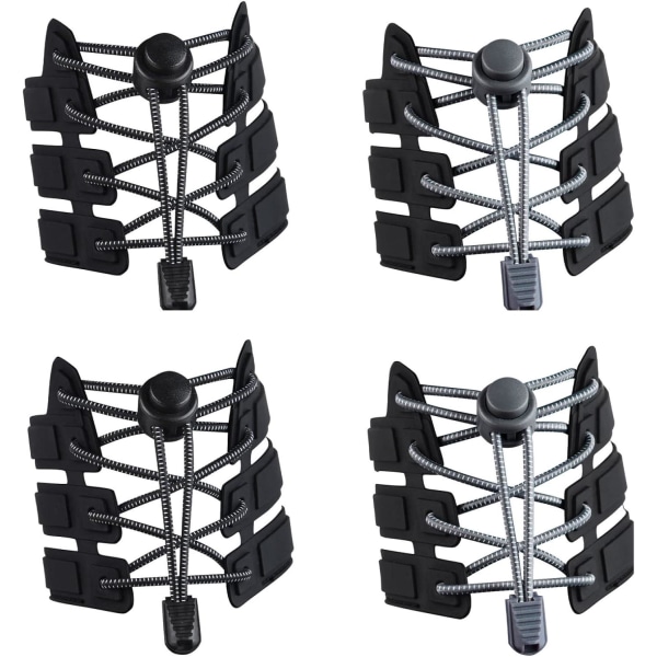 4 par elastiske selvlåsende snørebånd, snørebånd til sneakers og sportssko 120 cm hurtige snørebånd Barn Voksne Ældre Handicappede løbere