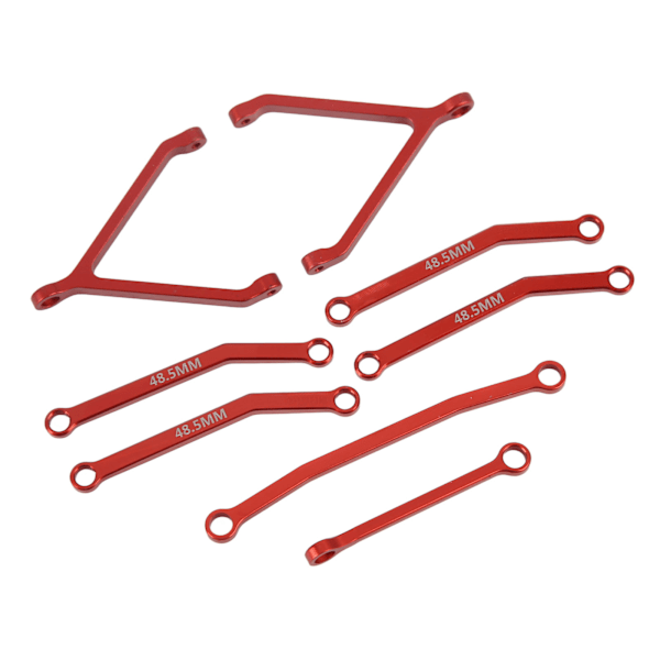 RC Metallchassi Dragstänger Styrstänger Upphängningslänkar RC Uppgraderingsdelar Tillbehör för FMS FCX24 1/24 RC Crawlerbil Röd