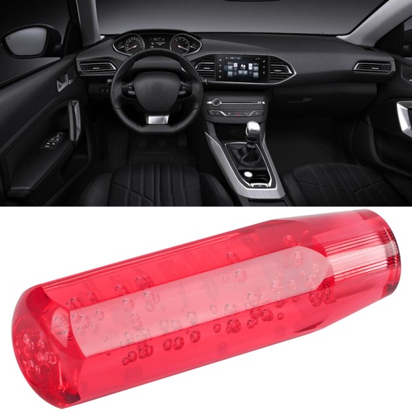 Red Crystal Bubble Gear Shifter Head - Universal 15cm Akryl Car Shift Stick Knopp