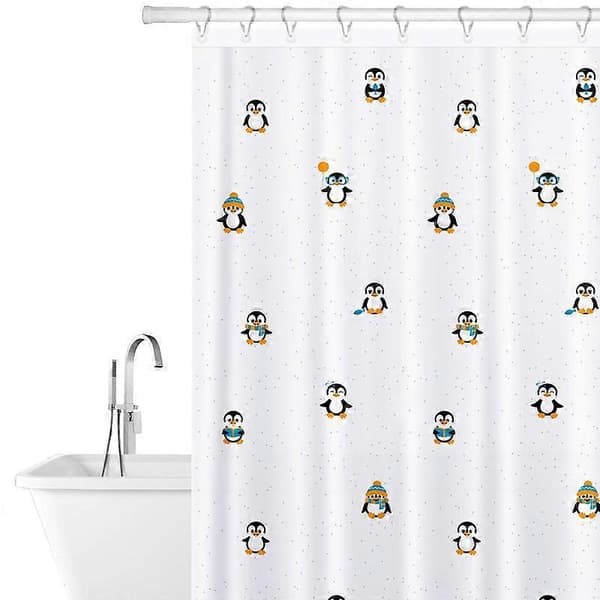 Duschdraperi 180x180cm Vattentät Textil Polyester 12 Ovala Ringar