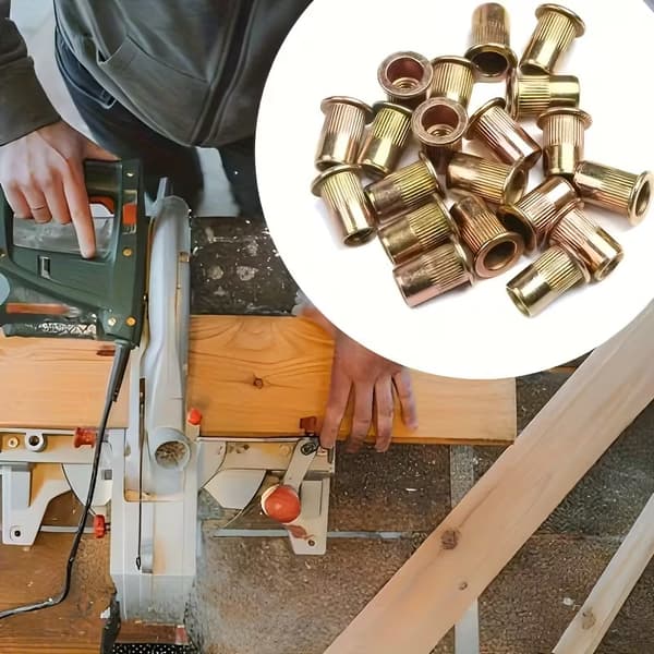175-delars nitmutter-sortiment i kolstål, M4/M5/M6/M8, gulkromaterat försänkt huvud