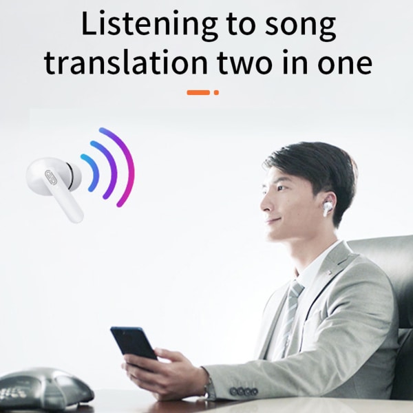 Høynøyaktighet Bluetooth-oversettelsesøreplugger: 114 språk støttet, sanntidsoversettelse, høyttaler inkludert
