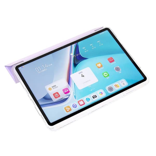 Case for Huawei MatePad SE 11, Foldable Stand, Leather+TPU+Acrylic, Transparent Back Tablet Cover