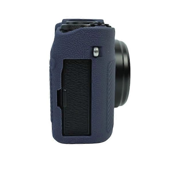 K2K Soft Silicone Case with Litchi Texture for Fujifilm X100VI Camera m2R Protective Cover - Sapphire