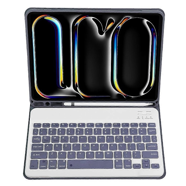 A13B Leather+TPU Tablet Case Bluetooth Keyboard Case with Pen Holder for iPad Pro 11 (2024)