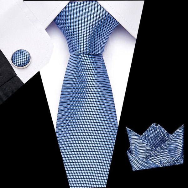 Slips för män Rut Elegant bröllop klassiska slipsar och fickor fyrkantiga Business Houndstooth Mönster Näsduk Tie Set