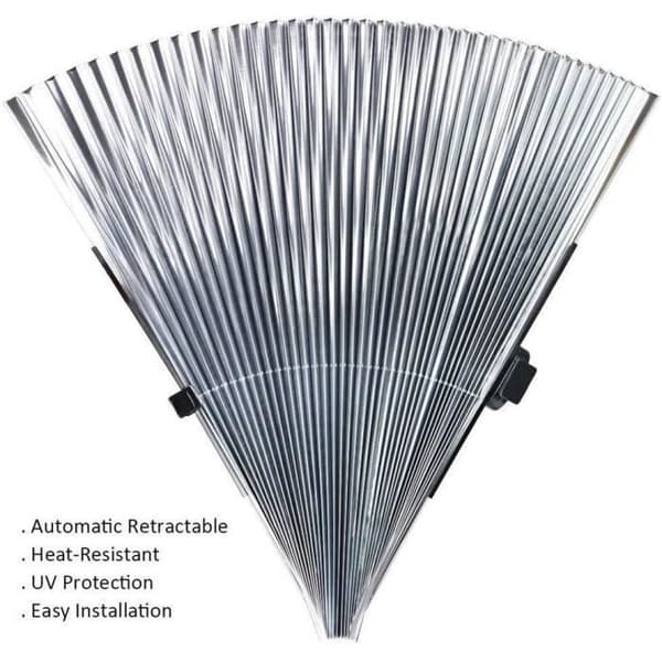 Bilsolskjerm - 46 cm - Reflekterende - UV-beskyttelse - Trekkspilldesign