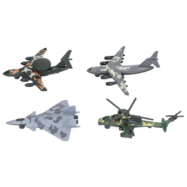 4 st Drag Back Flygplan Leksak Barn Pojkar Legering Simulerad Flygplan Modell Födelsedagspresent Dekoration Kamouflage