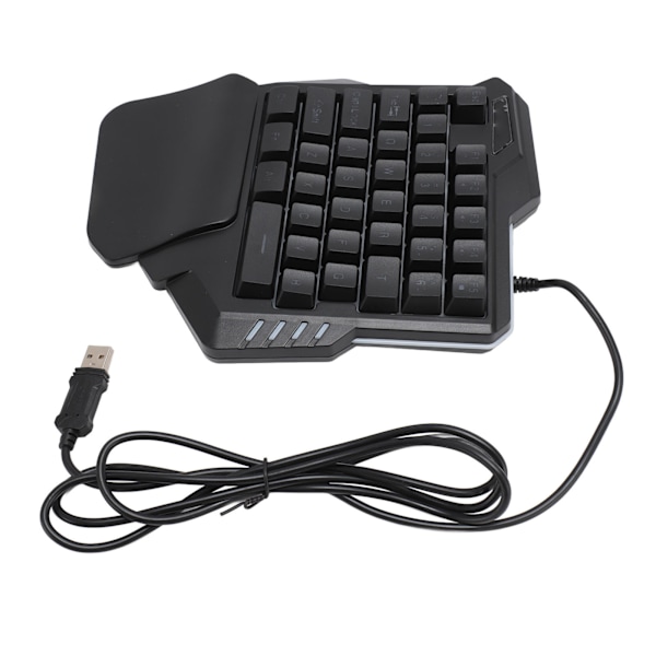 Enhånds Spil Tastatur 35 Taster Bærbar Spil Tastatur Baggrundsbelysning Spil Tastatur Ergonomisk Spil Controller til Windows 7 8 10 PC