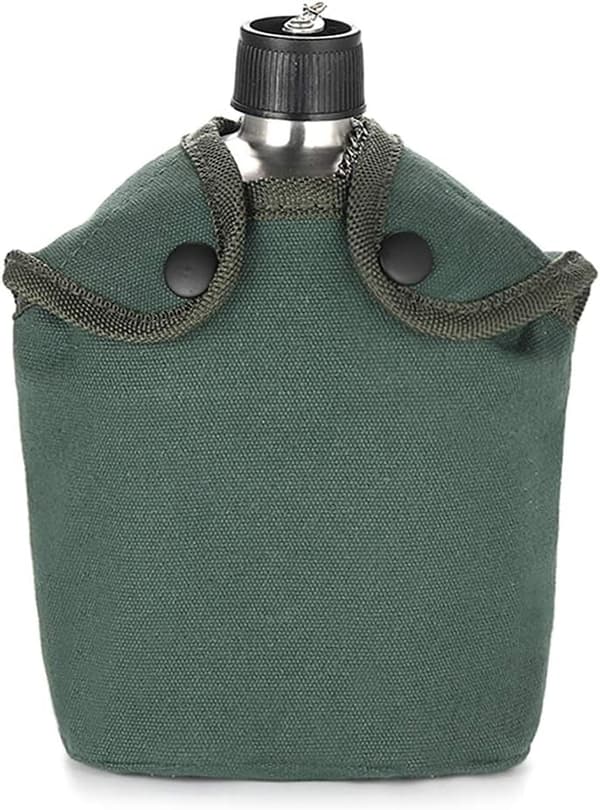 Militær vandflaskesæt 2 stk. 1000 ml 600 ml rustfrit stål militær