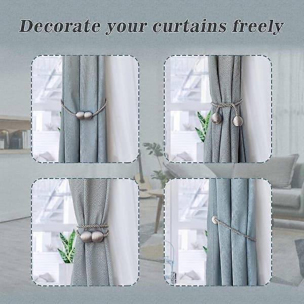 Magnetic Curtain Tiebacks Black 2pcs Decorative Curtain Tiebacks