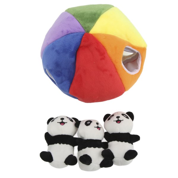 Plysj trehus Panda skogsdyrsett med knirkelyd for gjemsel-aktiviteter for hunder
