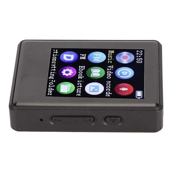 MP3-spiller Bluetooth 5.0 1,77 tommers skjerm HiFi FM-radioopptak Elektronisk bok Foto Bærbar MP3 MP4-spiller med 32 GB minnekort