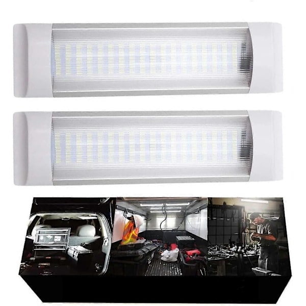 12V 72LED Interior Lights 2-pack, Ceiling Lights with On/Off Switch