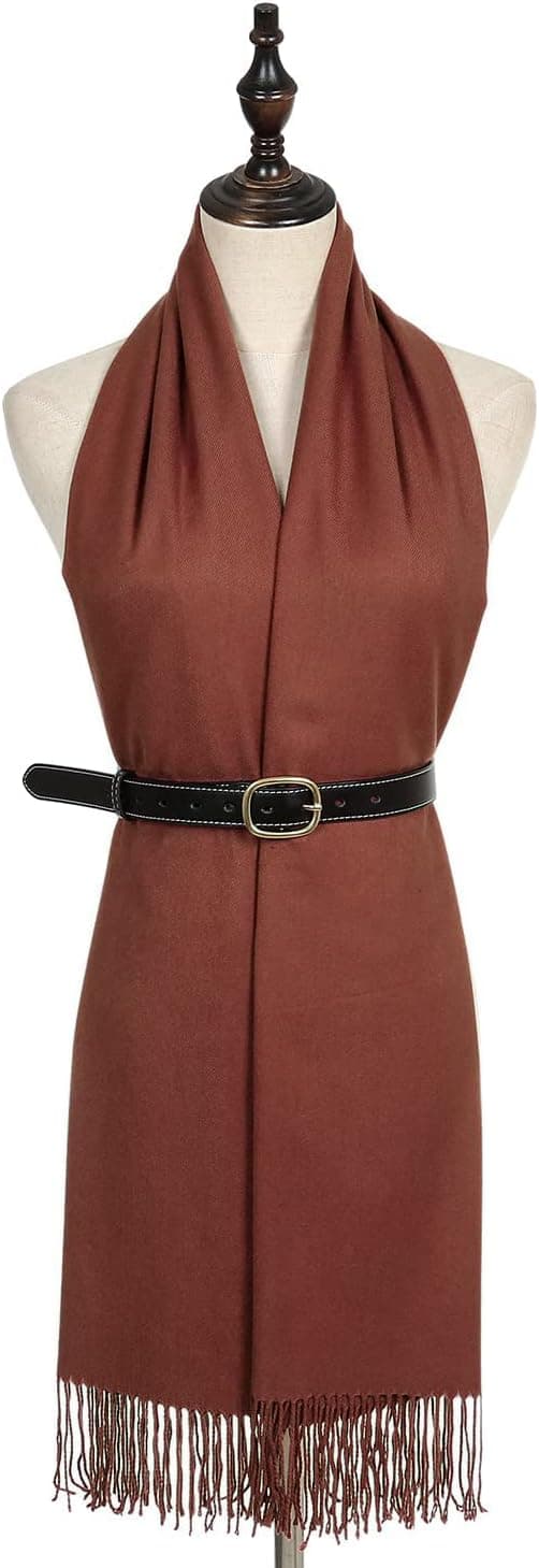 Dame Tørklæder Pashmina Sjaler og Slå-om til Bryllup Tørklæder til Kvinder Vinter Reddish Brown