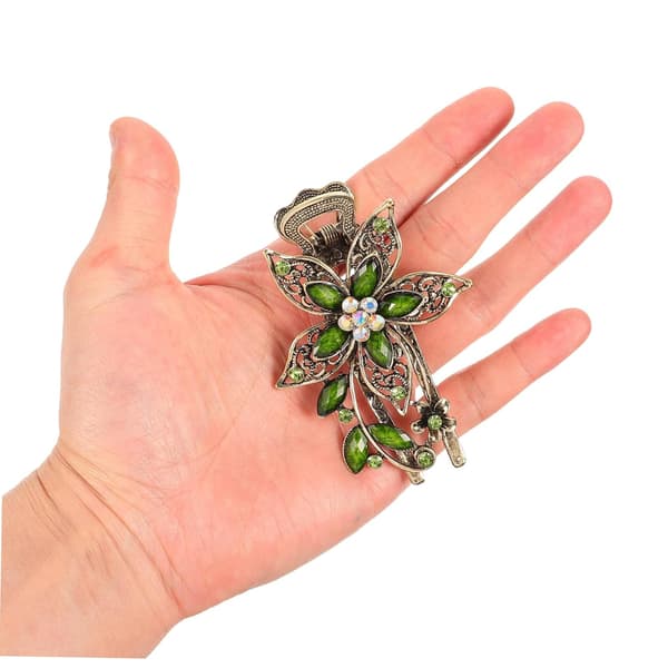 Kvinders søde rhinsten blomsterhår tilbehør hårnål retro stil kronblad hårnål landstil hår tilbehør mor hårnål