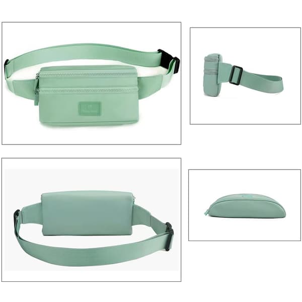Midjeväskor Fanny Pack Dam Mode Bum Bag med Justerbart Bälte för Sport Vandring Flickor Kvinnor (Grön)