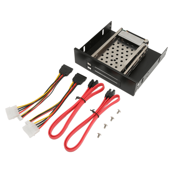 2,5\" Intern HDD Kabinet Dobbelt Bay SATA II Interface 7mm til 9,5mm Harddisk Tykkelse HDD Mobil Rack Cage
