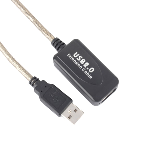 10M USB 2.0 Type A han-til-hun forlængerkabel ledning Sort
