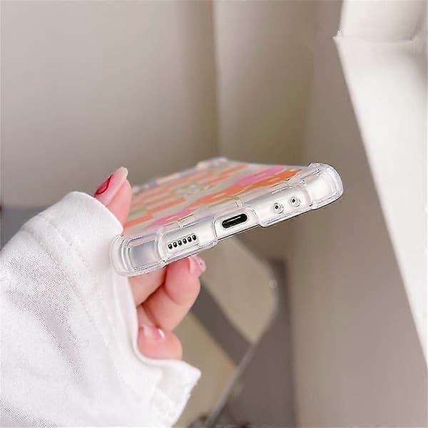 Smile Flower Plaid Pattern Case Compatible With Samsung Galaxy Z Flip 3/z Flip 4, Shockproof TPU Protection