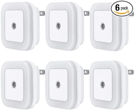 LED natlys med smart sensor skumring til daggry sensor, dagslys hvid, 0,5W plug-in, 6-pak